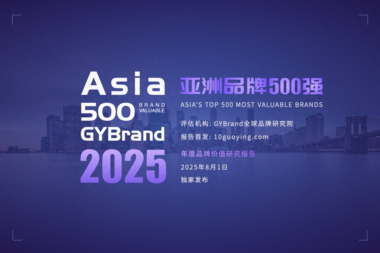 8月1日！2025年度亚洲品牌500强排行榜正式发布，中国占据7席
