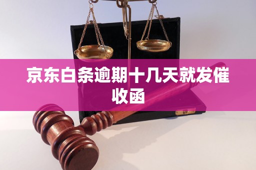 京东白条逾期十几天就发催收函
